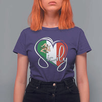 Sicily Palermo Italy Medusa Sicilia Heart Italian Flag T Shirt For Women - Wonder Print Shop