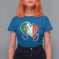 Sicily Palermo Italy Medusa Sicilia Heart Italian Flag T Shirt For Women - Wonder Print Shop