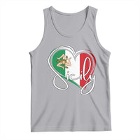 Sicily Palermo Italy Medusa Sicilia Heart Italian Flag Tank Top - Wonder Print Shop