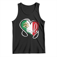 Sicily Palermo Italy Medusa Sicilia Heart Italian Flag Tank Top - Wonder Print Shop