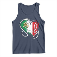 Sicily Palermo Italy Medusa Sicilia Heart Italian Flag Tank Top - Wonder Print Shop