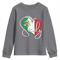 Sicily Palermo Italy Medusa Sicilia Heart Italian Flag Youth Sweatshirt - Wonder Print Shop
