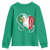 Sicily Palermo Italy Medusa Sicilia Heart Italian Flag Youth Sweatshirt - Wonder Print Shop