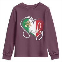 Sicily Palermo Italy Medusa Sicilia Heart Italian Flag Youth Sweatshirt - Wonder Print Shop