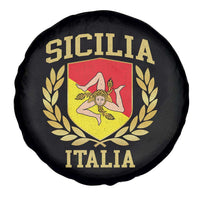 Sicilia Flag Sicily Palermo Italy Triskelion Spare Tire Cover - Wonder Print Shop