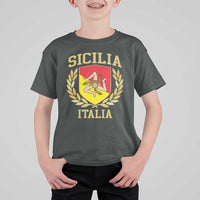 Sicilia Flag Sicily Palermo Italy Triskelion T Shirt For Kid - Wonder Print Shop