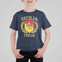 Sicilia Flag Sicily Palermo Italy Triskelion T Shirt For Kid - Wonder Print Shop