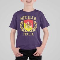 Sicilia Flag Sicily Palermo Italy Triskelion T Shirt For Kid - Wonder Print Shop