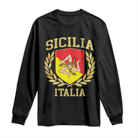 Sicilia Flag Sicily Palermo Italy Triskelion Long Sleeve Shirt - Wonder Print Shop