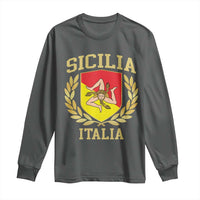 Sicilia Flag Sicily Palermo Italy Triskelion Long Sleeve Shirt - Wonder Print Shop
