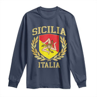 Sicilia Flag Sicily Palermo Italy Triskelion Long Sleeve Shirt - Wonder Print Shop