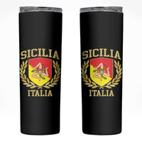 Sicilia Flag Sicily Palermo Italy Triskelion Skinny Tumbler - Wonder Print Shop
