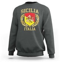 Sicilia Flag Sicily Palermo Italy Triskelion Sweatshirt - Wonder Print Shop