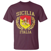 Sicilia Flag Sicily Palermo Italy Triskelion T Shirt - Wonder Print Shop