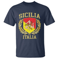 Sicilia Flag Sicily Palermo Italy Triskelion T Shirt - Wonder Print Shop