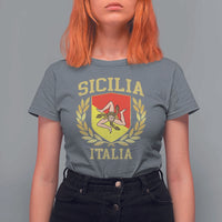 Sicilia Flag Sicily Palermo Italy Triskelion T Shirt For Women - Wonder Print Shop