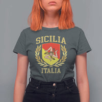 Sicilia Flag Sicily Palermo Italy Triskelion T Shirt For Women - Wonder Print Shop