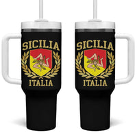 Sicilia Flag Sicily Palermo Italy Triskelion Tumbler With Handle - Wonder Print Shop