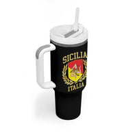 Sicilia Flag Sicily Palermo Italy Triskelion Tumbler With Handle - Wonder Print Shop
