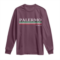 Palermo Sicily Italian Flag Souvenirs Sicilia Italia Long Sleeve Shirt - Wonder Print Shop