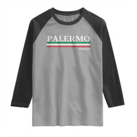 Palermo Sicily Italian Flag Souvenirs Sicilia Italia Raglan Shirt - Wonder Print Shop
