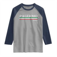 Palermo Sicily Italian Flag Souvenirs Sicilia Italia Raglan Shirt - Wonder Print Shop