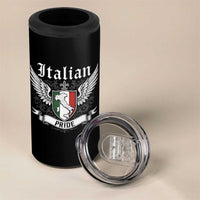Italian Pride 4 in 1 Can Cooler Tumbler Vintage Patriotic Italy Map - Wonder Print Shop