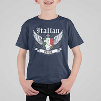 Italian Pride T Shirt For Kid Vintage Patriotic Italy Map - Wonder Print Shop