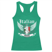 Italian Pride Racerback Tank Top Vintage Patriotic Italy Map - Wonder Print Shop
