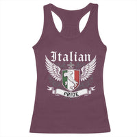 Italian Pride Racerback Tank Top Vintage Patriotic Italy Map - Wonder Print Shop