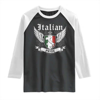 Italian Pride Raglan Shirt Vintage Patriotic Italy Map - Wonder Print Shop