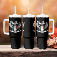 Italian Pride Tumbler With Handle Vintage Patriotic Italy Map - Wonder Print Shop