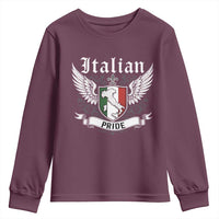 Italian Pride Youth Sweatshirt Vintage Patriotic Italy Map - Wonder Print Shop