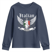 Italian Pride Youth Sweatshirt Vintage Patriotic Italy Map - Wonder Print Shop