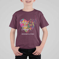 Unity Day T Shirt For Kid Kindness Takes Courage End Bullying Heart Butterfly - Wonder Print Shop