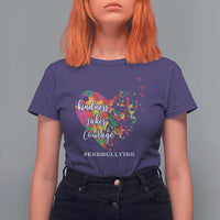 Unity Day T Shirt For Women Kindness Takes Courage End Bullying Heart Butterfly - Wonder Print Shop