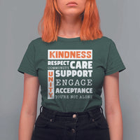 Anti Bullying Awareness T Shirt For Women Kindness Respect Support Unity Day - Wonder Print Shop