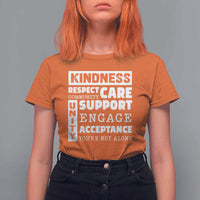Anti Bullying Awareness T Shirt For Women Kindness Respect Support Unity Day - Wonder Print Shop