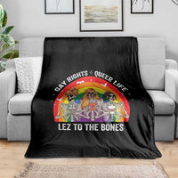 Halloween LGBT Throw Blanket Gay Rights Queer Life Lez To The Bones Skeleton - Wonder Print Shop