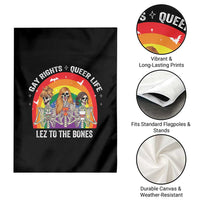 Halloween LGBT Garden Flag Gay Rights Queer Life Lez To The Bones Skeleton - Wonder Print Shop