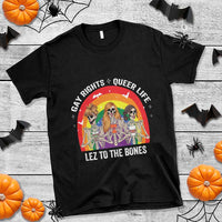 Halloween LGBT T Shirt Gay Rights Queer Life Lez To The Bones Skeleton - Wonder Print Shop