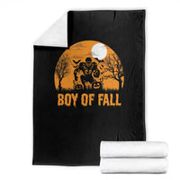 Funny Halloween Football Throw Blanket Boy Of Fall American Football Player Zombie Pumpkin Bat - Wonder Print Shop
