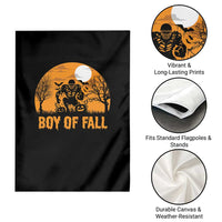 Funny Halloween Football Garden Flag Boy Of Fall American Football Player Zombie Pumpkin Bat - Wonder Print Shop