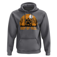 Funny Halloween Football Hoodie Boy Of Fall American Football Player Zombie Pumpkin Bat