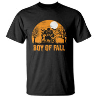 Funny Halloween Football T Shirt Boy Of Fall American Football Player Zombie Pumpkin Bat - Wonder Print Shop