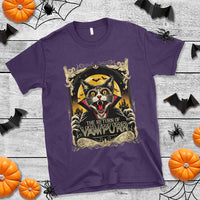 Funny Halloween Cat T Shirt The Return Of Vampurr Scary Vampire Moon Bat - Wonder Print Shop