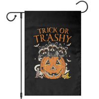 Funny Halloween Garden Flag Trick Or Trashy Racoon Vintage Pumpkin Bat Trash - Wonder Print Shop