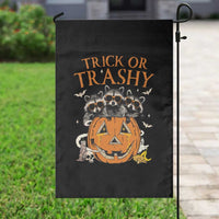 Funny Halloween Garden Flag Trick Or Trashy Racoon Vintage Pumpkin Bat Trash - Wonder Print Shop