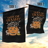 Funny Halloween Garden Flag Trick Or Trashy Racoon Vintage Pumpkin Bat Trash - Wonder Print Shop