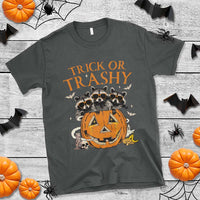 Funny Halloween T Shirt Trick Or Trashy Racoon Vintage Pumpkin Bat Trash - Wonder Print Shop